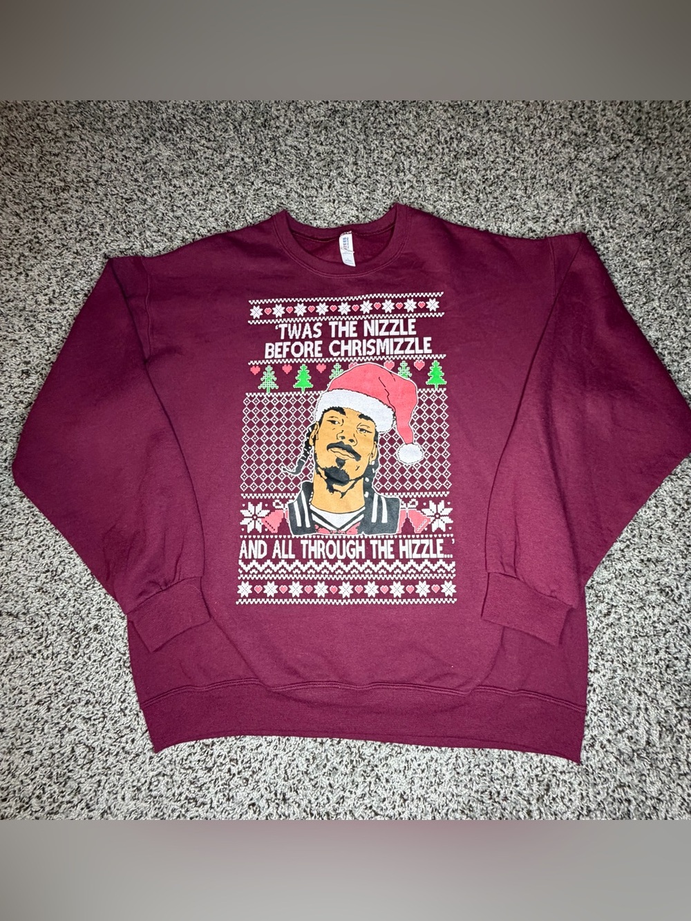 Snoop Dogg Christmas Ugly Sweater Sweatshirt Size L Holiday Party Hip Hop